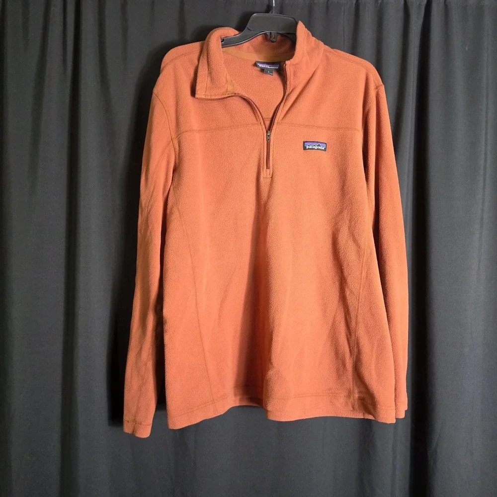 Patagonia Mens Micro D Quarter Zip Fleece Pullover Burnt Orange Rust Large L